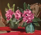 Reflections – Rhododendrons by Max Meldrum, 1934, oil on board, sold Dec 2022