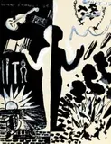 (Two Worlds) (Verso: Study Of A Couple) by Ludwig Hirschfeld-Mack, 1943, ink and gouache on paper, sold Dec 2022