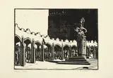 The Cloisters, Geelong Grammar School by Ludwig Hirschfeld-Mack, 1943, woodcut on paper, sold Dec 2022
