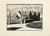 Cuthbertson House, Geelong Grammar School by Ludwig Hirschfeld-Mack, c.1943, woodcut on paper, sold Dec 2022