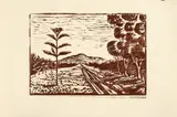 Corio, Road To The You Yangs by Ludwig Hirschfeld-Mack, c.1943, woodcut on paper, sold Dec 2022