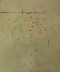 Lysterfield Landscape by Fred Williams, 1968 – 69, oil on canvas, sold Sep 2022
