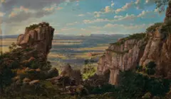 Mount Arapiles Towards The Grampians by Eugene von Guerard, 1870, oil on academy board, sold Sep 2022