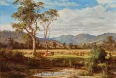 Bacchus Marsh Pasture by Louis Buvelot, 1876, oil on canvas, sold Sep 2022
