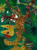 Child’S Seventh Birthday by John Olsen, 1962, oil on composition board, sold Sep 2022