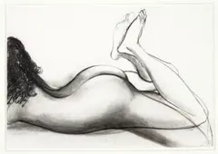 Spencil I by Brett Whiteley, 1989, charcoal on paper, sold Sep 2022