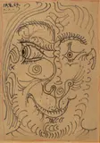 Tête by Pablo Picasso, 1967, felt tipped pen and pastel on card, offered Sep 2022