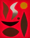 Spirit Of Fire Ii by John Coburn, 1982, oil on canvas on composition board, sold Sep 2022