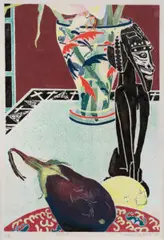 Objects by Cressida Campbell, 1984, unique colour woodblock print, sold Sep 2022