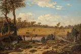Melbourne As It Was In 1837, From The Emerald Hill Side Near The Falls by Henricus Leonardus van den Houten, 1873, oil on canvas, sold Sep 2022