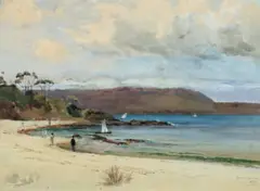 From Balmoral Artist’S Camp by Julian Ashton, 1887, watercolour on paper, sold Sep 2022
