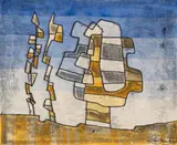 Composition by Ludwig Hirschfeld-Mack, 1962, monotype and watercolour on paper, sold Sep 2022