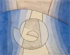 Composition by Ludwig Hirschfeld-Mack, 1962, monotype and watercolour on paper, sold Sep 2022