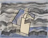 Composition by Ludwig Hirschfeld-Mack, c.1962, monotype and watercolour on paper, sold Sep 2022