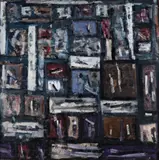 Square To Square by Roger Kemp, c.1969, synthetic polymer paint on composition board, sold Sep 2022