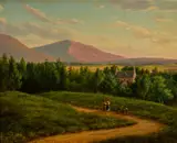 West Brook, June 29, by Eugene von Guerard, c.1860, oil on academy board, sold Jul 2022