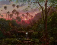 ON THE AMERICKAN CREEK NEAR WOLLONGONG, c.1859 – 61 by Eugene von Guerard, oil on academy board, sold Jul 2022
