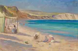 Our Tent At Swanage, Dorsetshire by Tudor St George Tucker, c.1903, oil on canvas, sold Jul 2022