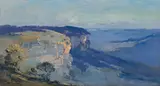 Jamison Valley, Blue Mountains by Penleigh Boyd, 1922, oil on canvas, sold Jul 2022