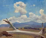 The Dead Tree, Coldstream by George Washington Lambert, 1926, oil on wood panel, sold Jul 2022