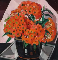 COASTAL GUMS, also known as AUSTRALIAN GUM BLOSSOM by Margaret Preston, 1929, oil on canvas, sold Jul 2022
