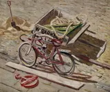 The Cart by William Dobell, c.1936, oil on wood panel, sold Jul 2022