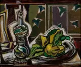 Still Life Study In Grey Green by Roy De Maistre, 1952, oil on cardboard, sold Jul 2022