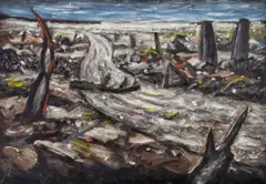 Winter by Peter Booth, 1988, oil on linen, sold Jul 2022