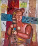 Untitled by Juan Davila, 1994, oil on canvas, sold Jul 2022