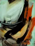 Orange Accent Ii by Peter Upward, 1960, oil on composition board, sold Jul 2022