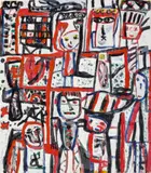 Departure I by David Larwill, 1985, oil on canvas, sold Jul 2022