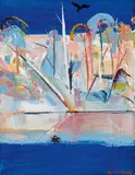 Black Swans At Shoalhaven Iii by Arthur Boyd, oil on plywood, sold Jul 2022