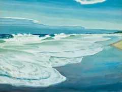 Receding Tide, Near Coolum, Queensland by Kenneth Robertson Macqueen, watercolour on paper, sold Jul 2022