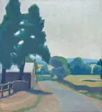 THE PINES also known as SUTTON FOREST by Roy De Maistre, 1921, oil on cardboard, sold May 2022