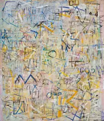 Writings Of Old by Yvonne Audette, 1965, oil on board, sold May 2022