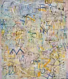 Writings Of Old by Yvonne Audette, 1965, oil on board, sold May 2022