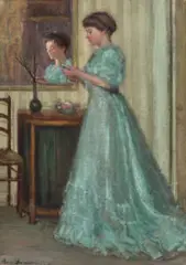 La Robe Bleue by Bessie Davidson, 1911, oil on canvas, sold May 2022