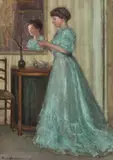 La Robe Bleue by Bessie Davidson, 1911, oil on canvas, sold May 2022