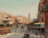 King William Street Looking South Towards The Town Hall by Will Ashton, c.1914, oil on canvas, sold May 2022