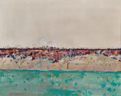 Lysterfield Paddock No. 1 by Fred Williams, 1973, oil on canvas, sold May 2022