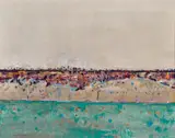 Lysterfield Paddock No. 1 by Fred Williams, 1973, oil on canvas, sold May 2022