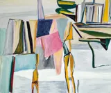Flag For David Ireland, No. 1, For The Unknown Industrial Prisoner by Ken Whisson, 1979, oil on canvas, sold May 2022