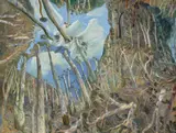Sunshowers And Flood Gums by William Robinson, 1993, oil on canvas, sold May 2022