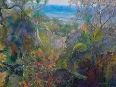 Late Afternoon With Flowering Palms by William Robinson, 2007, oil on linen, sold May 2022