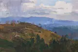 Olinda Hillside by Arthur Streeton, oil on canvas, sold May 2022