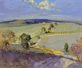 Near Kangaroo Ground, Victoria by Penleigh Boyd, 1920, oil on board, sold May 2022