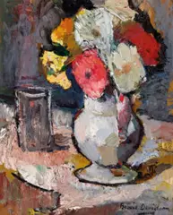 Still Life With Flowers by Bessie Davidson, c.1935, oil on wood, sold May 2022