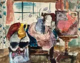 Studio Still Life by Russell Drysdale, c.1937, pencil, pen and ink and watercolour on paper, sold May 2022