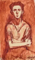 Study For The Student by William Dobell, 1940, oil on card, sold May 2022