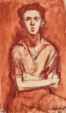 Study For The Student by William Dobell, 1940, oil on card, sold May 2022
